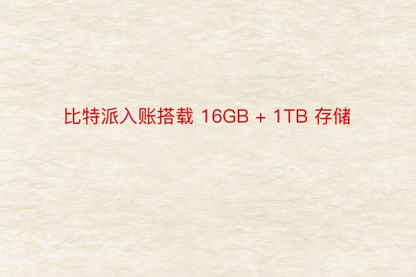 比特派入账搭载 16GB + 1TB 存储