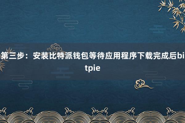 第三步：安装比特派钱包等待应用程序下载完成后bitpie