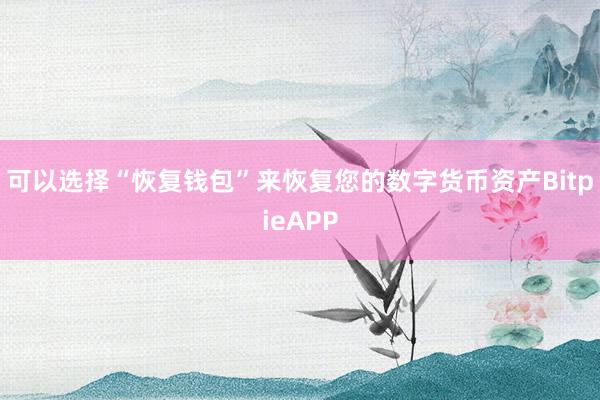 可以选择“恢复钱包”来恢复您的数字货币资产BitpieAPP