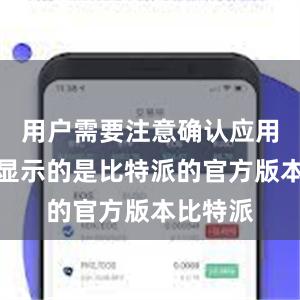 用户需要注意确认应用商店上显示的是比特派的官方版本比特派