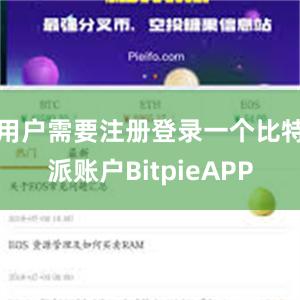 用户需要注册登录一个比特派账户BitpieAPP